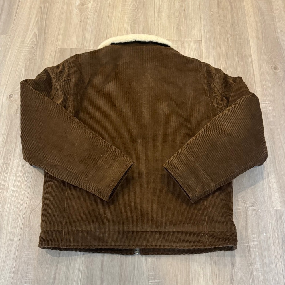 Schott NYC 8524 Corduroy Delivery Jacket Brown Sherpa Wool Lined Men's M NWT - Picture 8 of 8